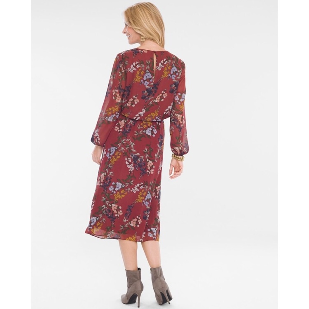 Chico’s Floral Keyhole Dress Size Large - Picture 9 of 9